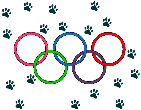 Desenho Argolas dos jogos olimpícos pintado por vito