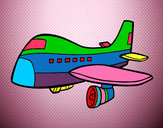 Desenho Avião comercial pintado por emili