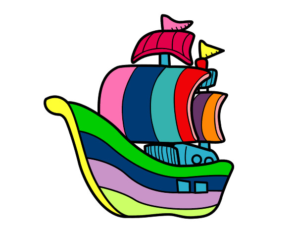 Desenho Embarcação piratas pintado por Moreiira