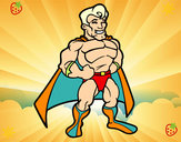 Desenho Super-herói musculoso pintado por jesus