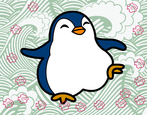 Desenho Pingüim bailarino pintado por basta01