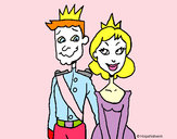 Desenho Príncipe e princesa pintado por narinha