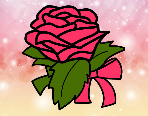 Desenho Rosa, flor pintado por luas