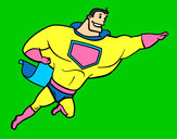 Desenho Super herói enorme pintado por NBalduino