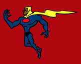 Desenho Super herói poderoso pintado por wesclei