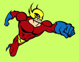 Desenho Super-herói sem uma capa pintado por NBalduino