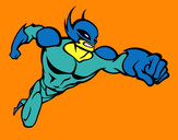 Desenho Super-herói sem uma capa pintado por wesclei