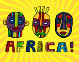 Desenho Tribos da África pintado por Africa