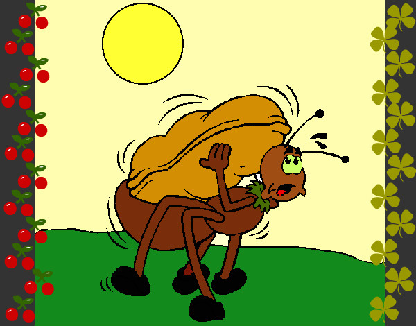 Desenho Formiga e amendoim pintado por Miudinha