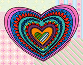 Desenho Mandala coração pintado por Sofi