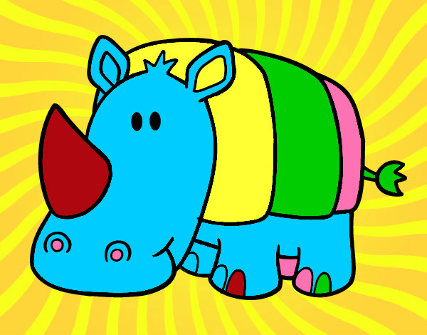 Desenho Rhino bebê pintado por luce