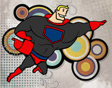 Desenho Super herói enorme pintado por Molley