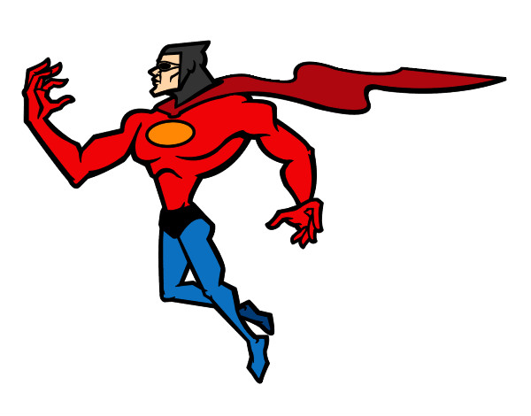 Desenho Super herói poderoso pintado por nathan
