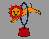 Desenho Leão saltando pintado por Esdras