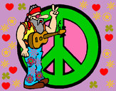 Desenho Musico hippy pintado por ImShampoo