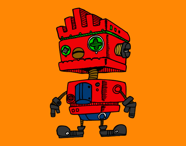 Desenho Robot com Moicano pintado por wesclei