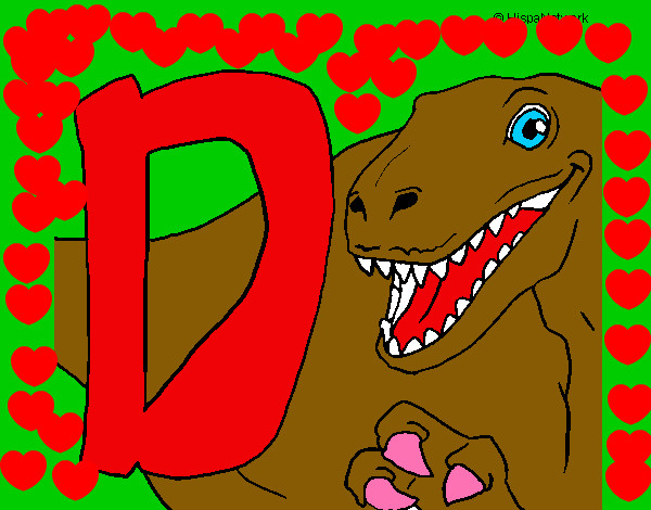 Desenho Dinossauro pintado por daliana