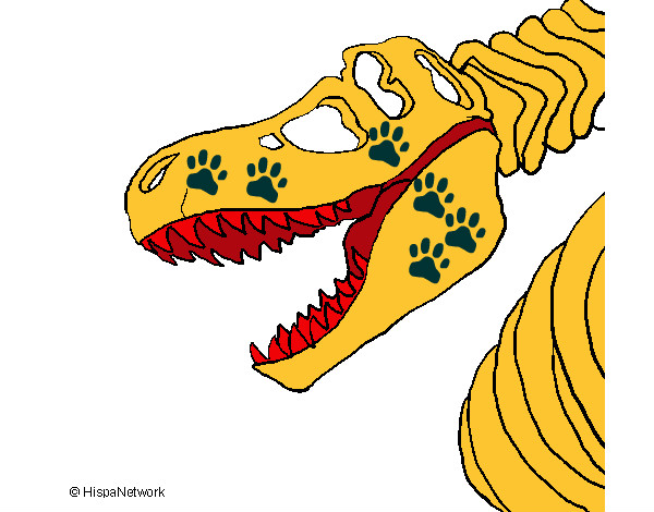 Desenho Esqueleto tiranossauro rex pintado por weiop
