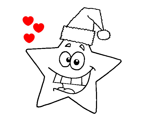 Desenho estrela de natal pintado por JAWA