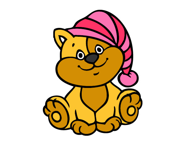 Desenho Gato com chapéu pintado por Jeanara