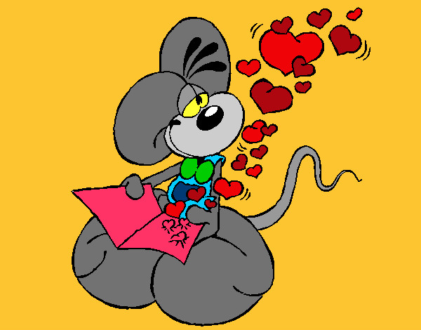 Desenho Rato apaixonado pintado por ImShampoo