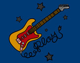 Desenho Guitarra e estrelas pintado por PietroRC
