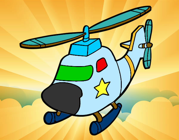 Desenho Helicoptero com uma estrela pintado por  kauacamil