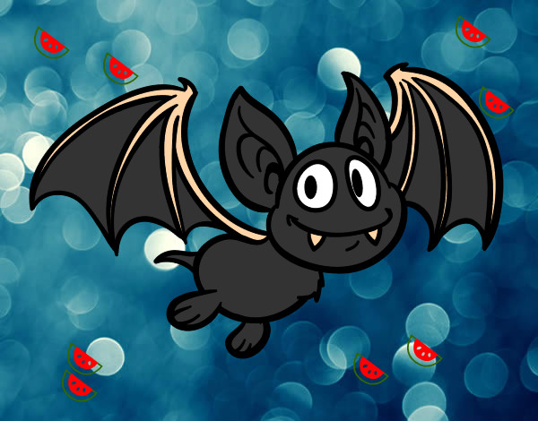 Desenho Morcego - vampiro pintado por lulu08