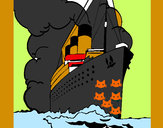 Desenho Barco a vapor pintado por aninha2