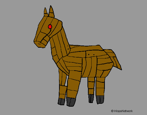 Desenho Cavalo de Tróia pintado por gatodafe