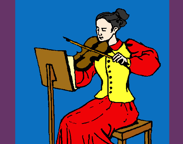 Desenho Dama violinista pintado por Cristhin
