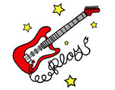 Desenho Guitarra e estrelas pintado por REXY