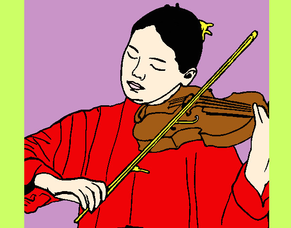Desenho Violinista pintado por Cristhin