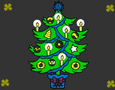 Desenho Árvore de natal com velas pintado por joice