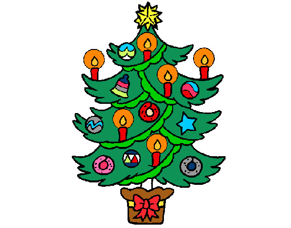 Desenho Árvore de natal com velas pintado por josilene11