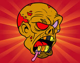 Desenho Cabeça de zombie pintado por vanessita