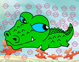 Desenho Crocodilo pequeno pintado por gabizinha1