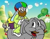 Desenho Rei Baltasar a elefante pintado por nycollas
