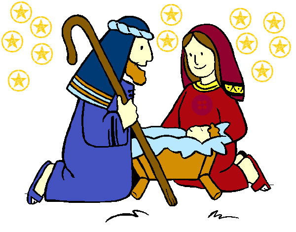 Desenho Adoram o menino Jesús pintado por kikas