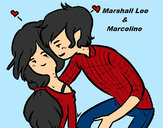 Desenho Marshall Lee e Marceline pintado por Camila23