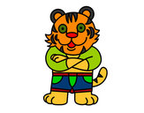 Desenho Tigre vestido pintado por christyan