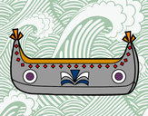 Desenho Barco indiano pintado por vito