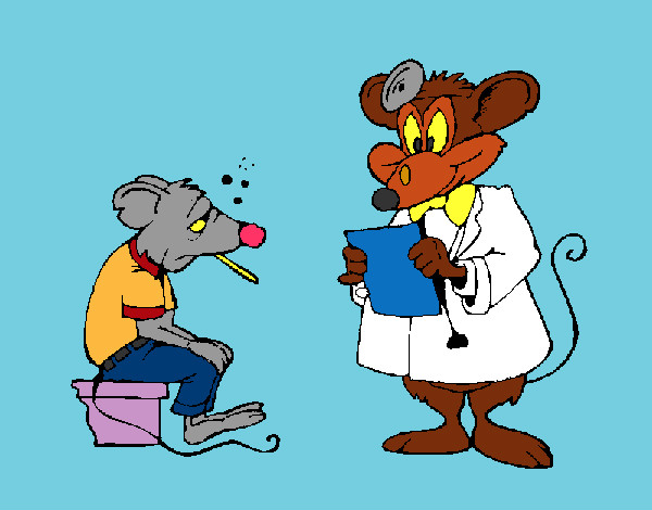 Desenho Doutor e paciente rato pintado por ImShampoo