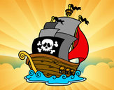 Desenho Navio de piratas pintado por brunabriza
