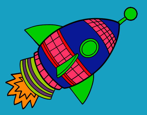 Desenho Foguete espacial pintado por nathynha