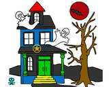 Desenho Casa do terror pintado por Pfszczurek