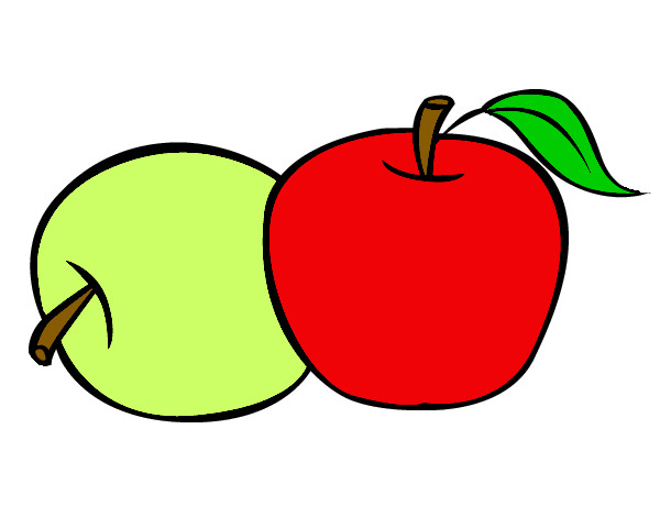 Desenho Dois maçãs pintado por dudda