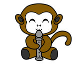 Desenho Macaco flautista pintado por dudda