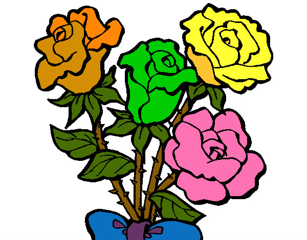 Desenho Ramo de rosas pintado por emorson