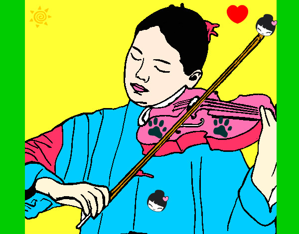 Desenho Violinista pintado por flokinhoo